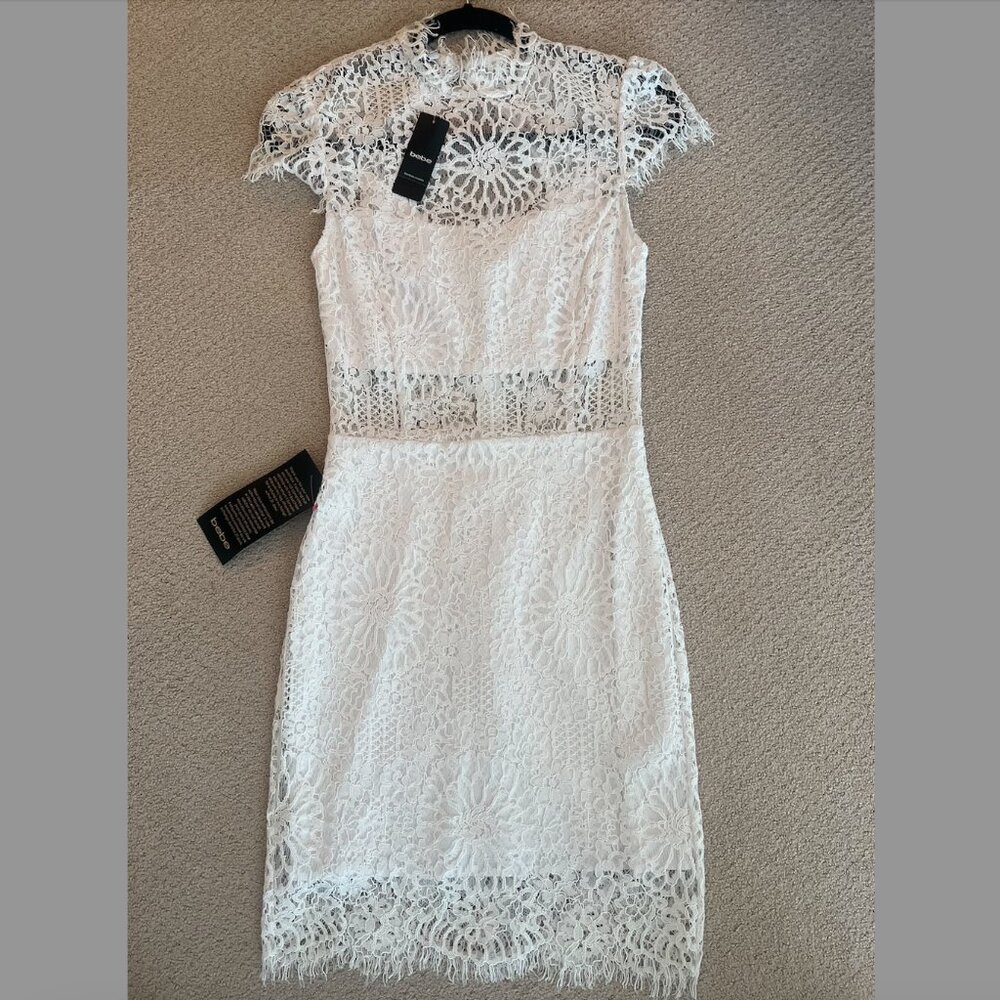 White Illusion Lace Mini Dress